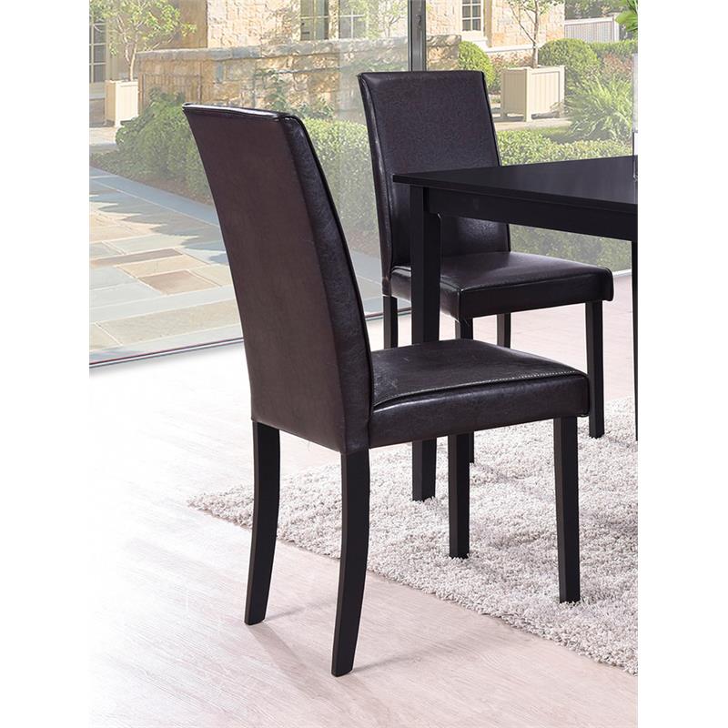 Best Master Megan Contemporary Faux Leather Dining Side Chair - Brown (Set of 2)