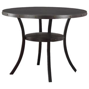 best master darlington solid wood round counter height table in antique black