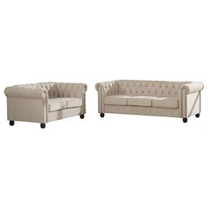 best master venice 2-pc fabric upholstered sofa & loveseat set
