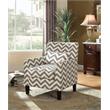 Best Master Cassidy Fabric Upholstered Accent Arm Chair in Gray and White