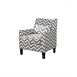 Best Master Cassidy Fabric Upholstered Accent Arm Chair in Gray and White
