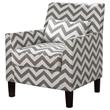 Best Master Cassidy Fabric Upholstered Accent Arm Chair in Gray and White