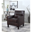 Best Master Cassidy Faux Leather Living Room Accent Arm Chair in Espresso