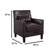 Best Master Cassidy Faux Leather Living Room Accent Arm Chair in Espresso
