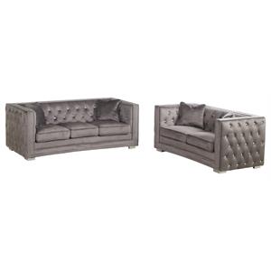 best master deluca 2-pc embellished fabric tufted sofa & loveseat set
