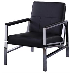 best master fifth avenue faux leather & stainless steel accent chair