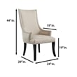 Best Master Melville Fabric Upholstered Accent Chair in Natural/Silver Nail Head