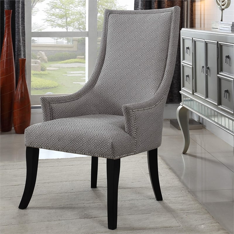 Best Master Republic Polyester Fabric Upholstered Acent Chair - Taupe/Light Gray