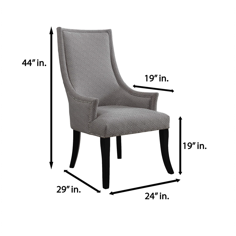Best Master Republic Polyester Fabric Upholstered Acent Chair - Taupe/Light Gray