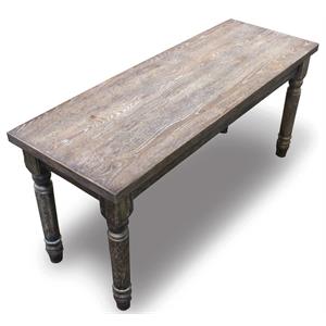 best master demi birch wood dining bench in smoked gray