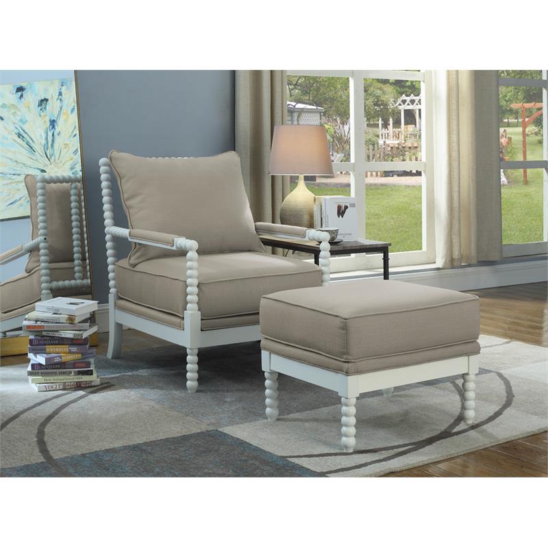Best Master West Palm 2Pc Fabric Accent Chair & Ottoman