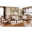 Best Master Winfrey Solid Wood and Chenille Accent Chair in Cherry/Gold Trim
