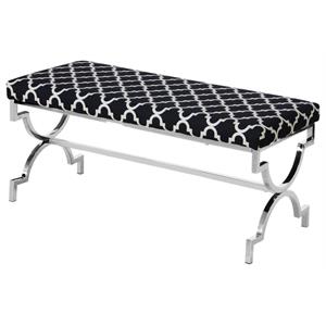 best master savafieh fabric upholstered stainless steel bench