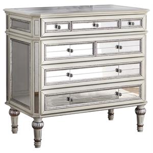 best master emory solid wood hall chest in antique cream with mirrored