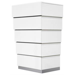 best master florence 5-drawer poplar wood bedroom chest in white