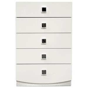 best master france 5-drawer poplar wood bedroom chest in white lacquer