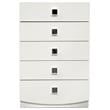 Best Master France 5-Drawer Poplar Wood Bedroom Chest in White Lacquer