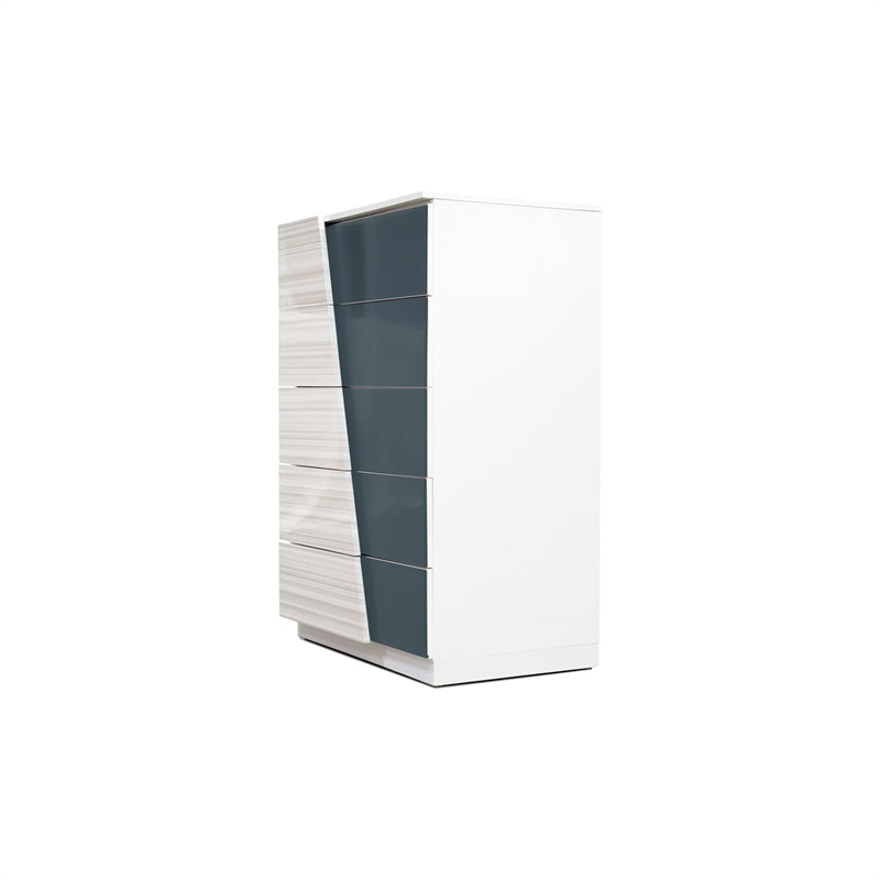 Best Master Manchester 5-Drawer Poplar Wood Bedroom Chest in Zebra/White