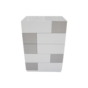 Best Master Naple 5-Drawer Poplar Wood Bedroom Chest in Gray/Silver Line