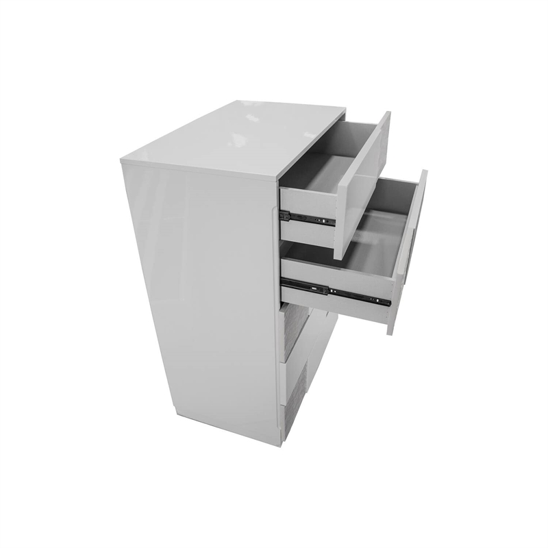 Best Master Naple 5-Drawer Poplar Wood Bedroom Chest in Gray/Silver Line