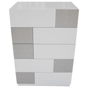 best master naple 5-drawer poplar wood bedroom chest in gray/silver line