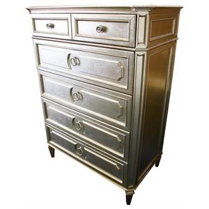 best master palais 5-drawer bedroom chest w/beveled glass in bronze champagne