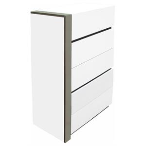 best master seville 5-drawer engineered wood bedroom chest in white