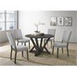 Best Master Solid Wood Round Dining Table in Antique Rustic Gray