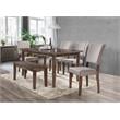 Best Master Transitional Solid Wood Dining Table in Antique Natural Oak