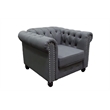 Best Master Venice Fabric Upholstered Living Arm Chair in Charcoal