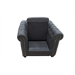 Best Master Venice Fabric Upholstered Living Arm Chair in Charcoal