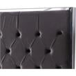 Best Master Kressa Velour Fabric Tufted East King Platform Bed in Dark Gray