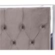 Best Master Kressa Velour Fabric Tufted East King Platform Bed in Light Gray