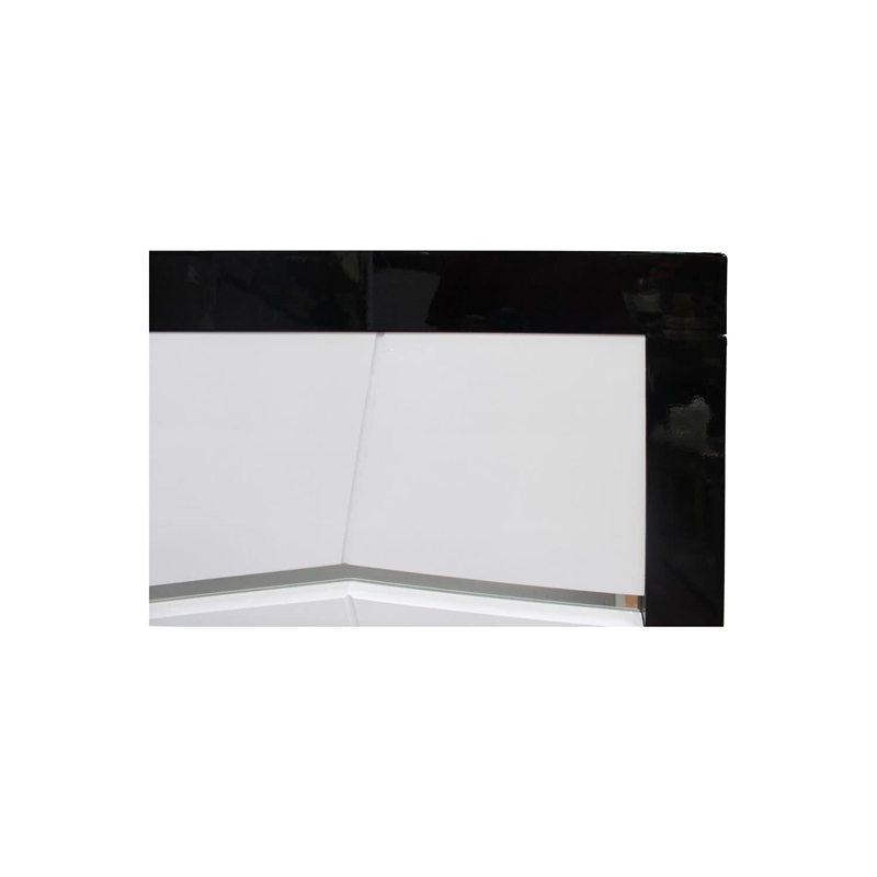 Best Master Poplar Wood Queen Platfrom Bed With LED Light in White/Black