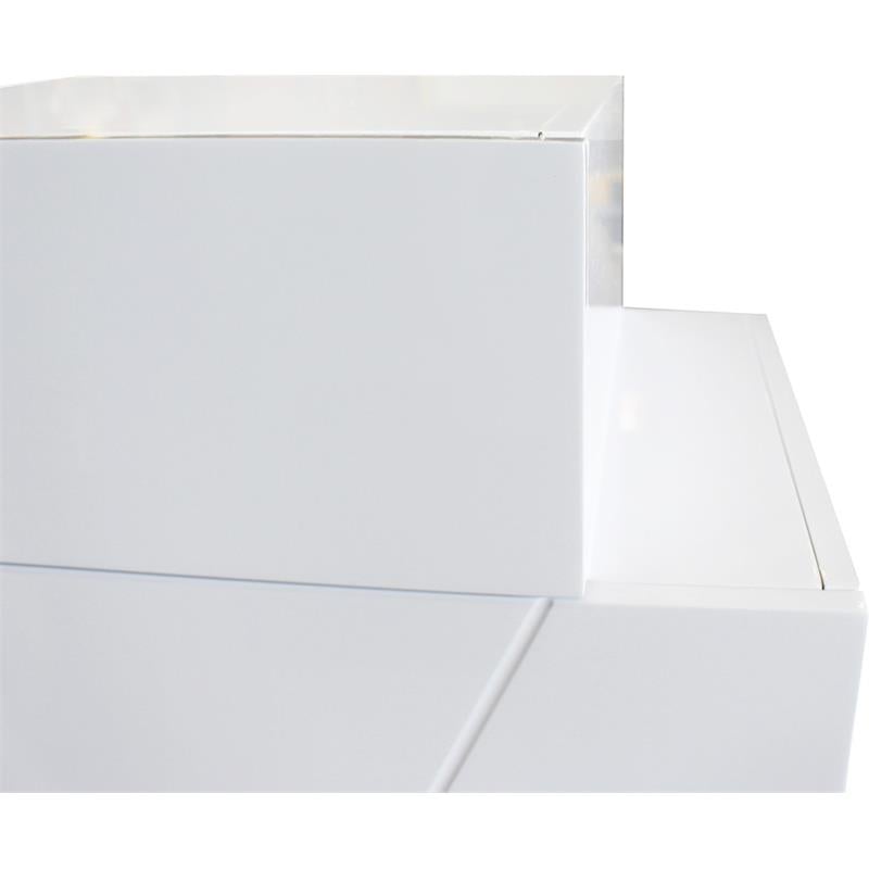 Best Master Poplar Wood Left-Facing Bedroom Nightstand in White/Black