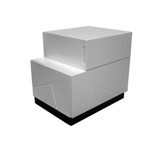 Best Master Poplar Wood Right-Facing Bedroom Nightstand in White/Black
