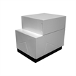 Best Master Poplar Wood Right-Facing Bedroom Nightstand in White/Black