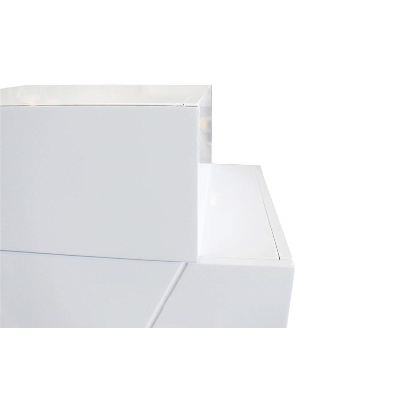 Best Master Poplar Wood Right-Facing Bedroom Nightstand in White/Black