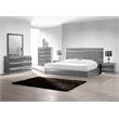 Best Master Leon Poplar Wood Eastern King Platform Bed in Gray With Silver Base