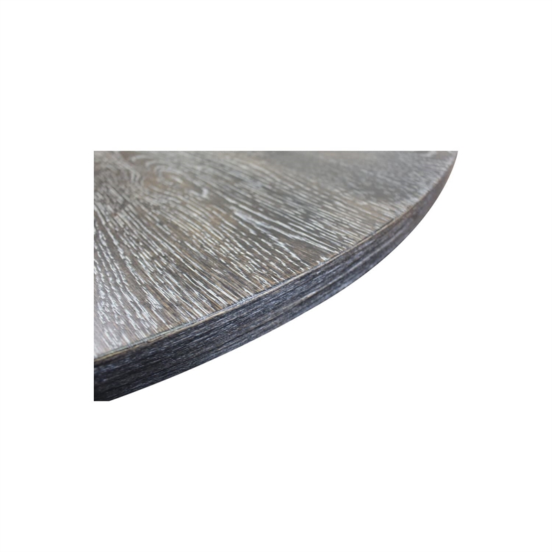 Best Master Farmhouse Style Wood Round Dining Table in Weathered Gray