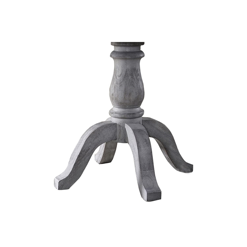 Best Master Farmhouse Style Wood Round Dining Table in Weathered Gray