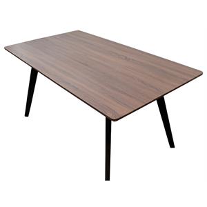 best master mid-century solid wood dining table in walnut