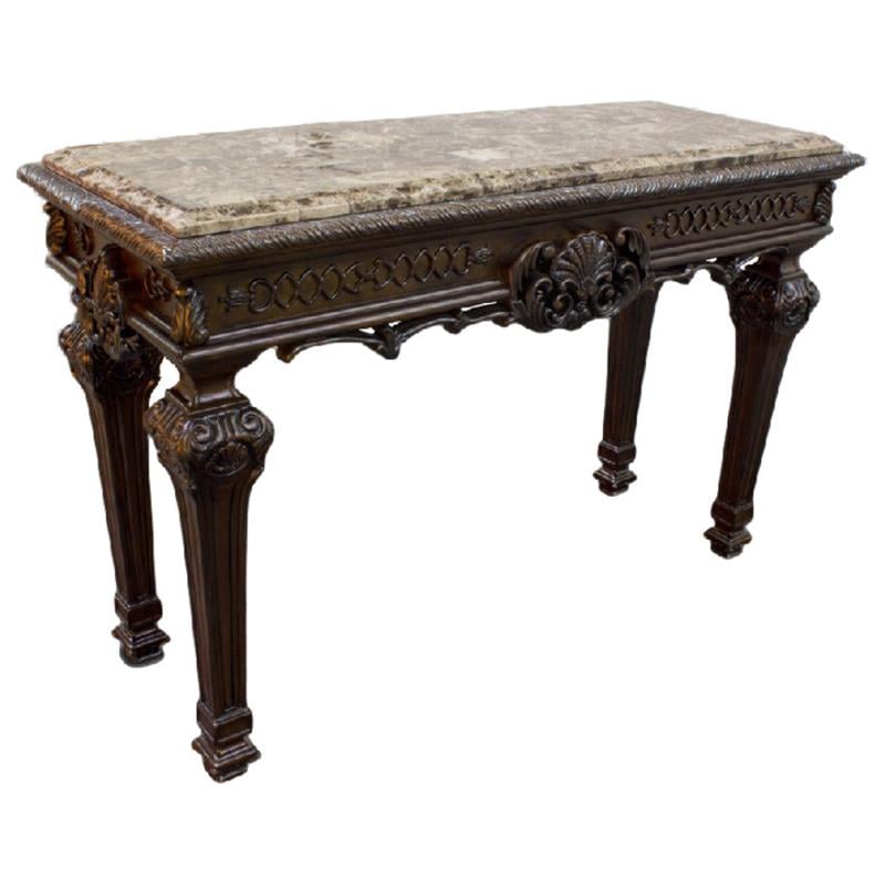 table marbre en bois massif