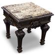Best Master Traditional Solid Wood and Faux Marble Top End Table in Cherry