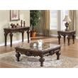 Best Master Traditional 3-Piece Faux Marble Top Living Room Table Set in Cherry