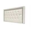 Best Master Faux Leather Full/Queen Headboard Tufted Crystal Rhinestone in White