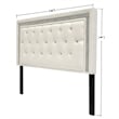 Best Master Faux Leather Full/Queen Headboard Tufted Crystal Rhinestone in White