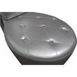 Best Master High Heel Faux Leather Crystal Studs Shoe Chair in Silver