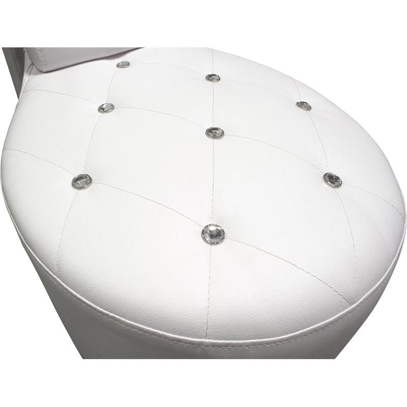 Best Master High Heel Faux Leather Crystal Studs Shoe Chair in White