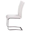 Best Master Modern Faux Leather Dining Side Chair in White/Chrome (Set of 2)